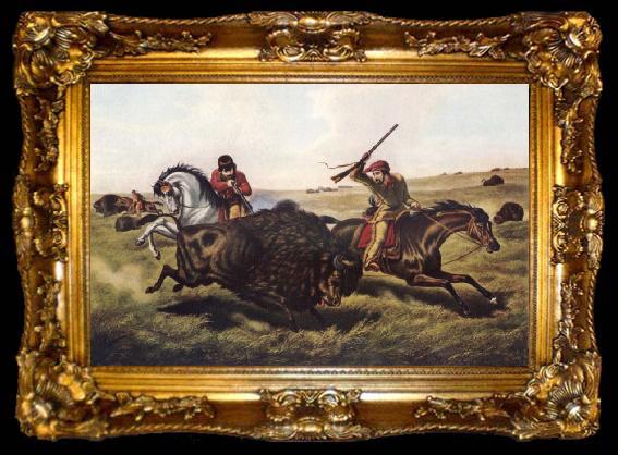 framed  Tait Arthur Fitzwilliam Life on the Prairie-The Buffalo Hunt, ta009-2
